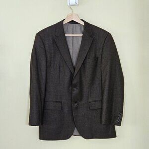 Hugo Boss Blazer Men US 38S Brown Birdseye The Keys11 Wool Silk Cashmere Lined